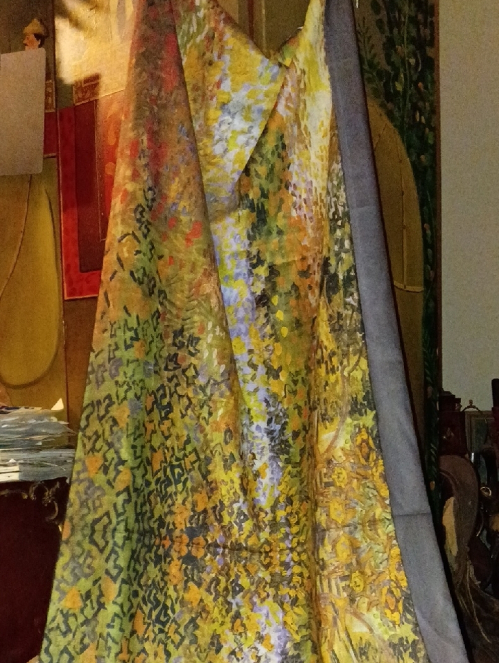 Wear A Piece Of Art Yellow Multicolor Patterned Scarf/Shawl/Wrap